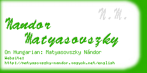 nandor matyasovszky business card