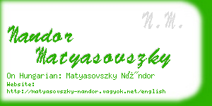 nandor matyasovszky business card